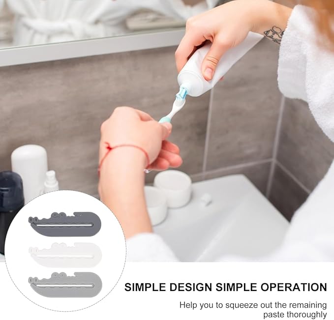 Healifty Toothpaste Tube Squeezer Kit 3Pcs Toothpaste Roller Tool for Kids and Bathroom Use Saver Silicone Cover Dispenser Bathroom Accessory
