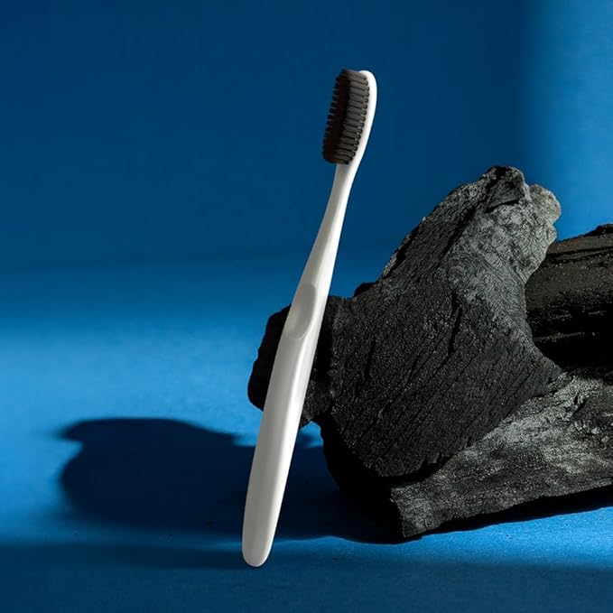 WANGTA Mini Black – Charcoal Large Toothbrush – 1.4 inch (3.5 cm) Head | 3,200 Bristles for Firm Cleaning & Bacterial Suppression | Made in Korea Oral Care (10 Pack)