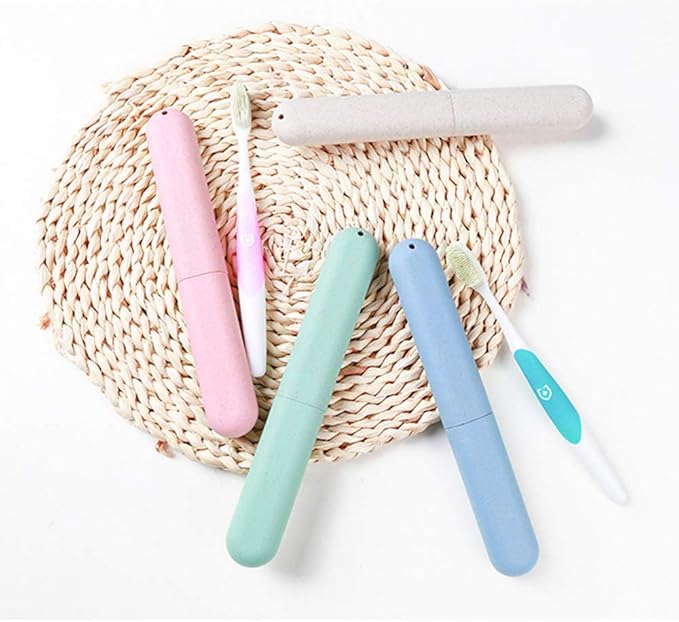 4 Pack Travel Toothbrush Case, Portable Breathable Toothbrush Holder for Travel/Camping/School/Home