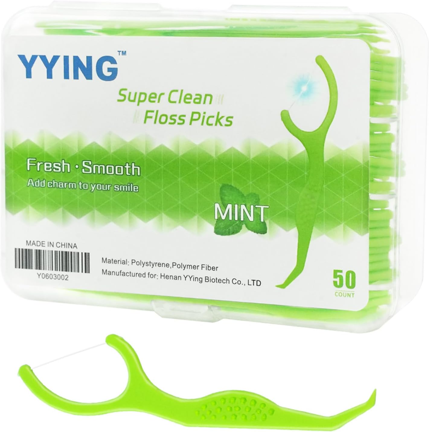Dental Floss Picks 50 Count Extra Strong Flosser Pick Mint Professional Tooth Picks Flossers for Adults Provide a Deep Cleaning with Portable Case