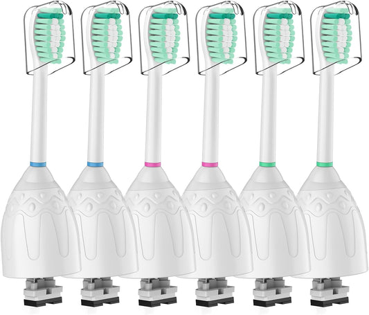 Toothbrush Heads for Philips Sonicare Replacement Brush Heads Medium Soft Dupont Bristles Electric Toothbrush Replacement Heads Fit E-Series Essence Xtreme Elite Advance and CleanCare, 6 Pack