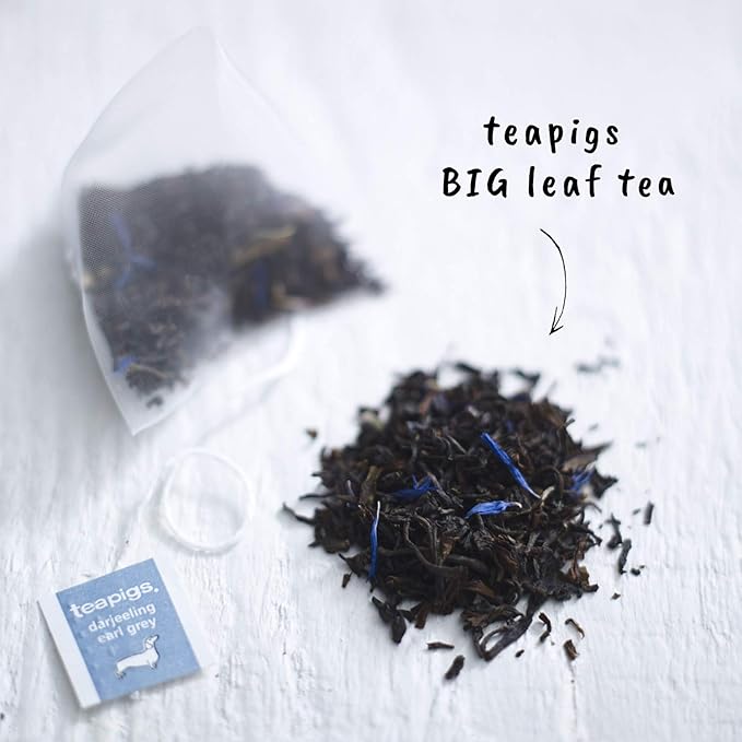 Teapigs Darjeeling Earl Grey Tea Bags Made with Whole Leaves, bold flavor, natural ingredients (1 Pack of 50 Teabags)