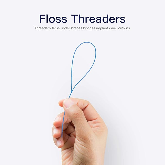 Floss Threaders for Braces, Bridges, and Implants 300 Count (Pack of 6)