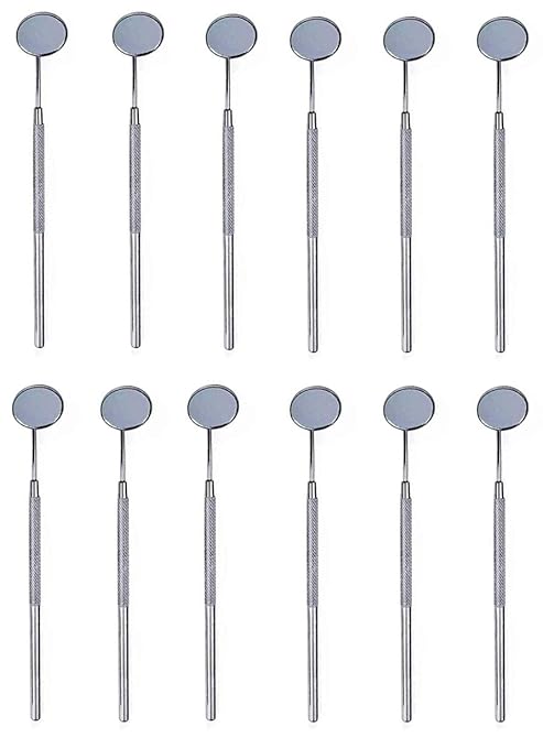 25pcs Dental Mouth Mirrors with Handle Stainless Steel Dental Instruments Bulk Explorers Oral Hygiene by SurgicalOnline