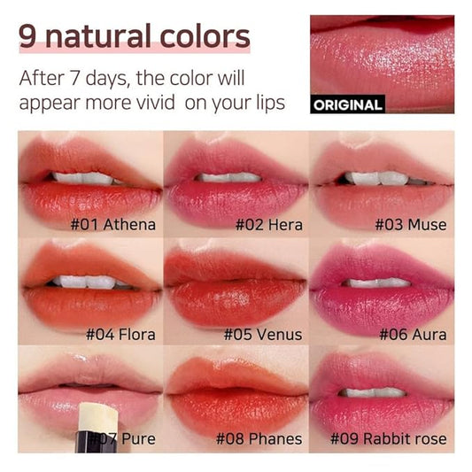 Lux Triple Lip Cure Balm (0.17 oz) (AURA (Deep Magenta Pink)) 4 million units sold in Korea, Natural Tinted Korean Lip Balm, Petroleum/Paraben Free, Lip Butter,lip balm hydrating,tinted moisturizer