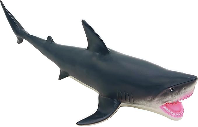 Gemini&Genius Sea Animal Great White Shark Action Figure Soft Rubber Swimming Pool Bathtub Toys, Realistic 18'' Length Ocean Animal Swordfish Educational and Role Play Toy for Kids