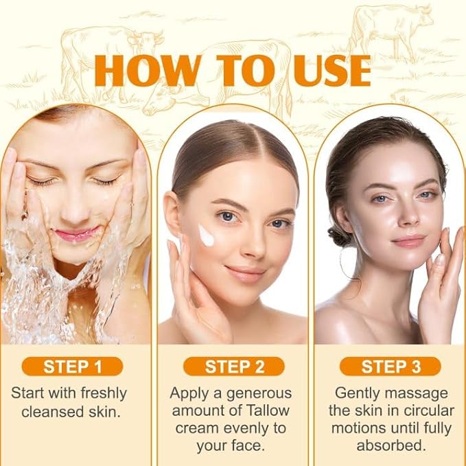 Grass Fed Honey & Tallow Balm - Tallow and Manuka Honey Cream, Bálsamo de Miel y Sebo, Unscented, Natural Ingredient Whipped Moisturizer for Face & Body, Lotion and Lip Balm 2 oz (1pcs)