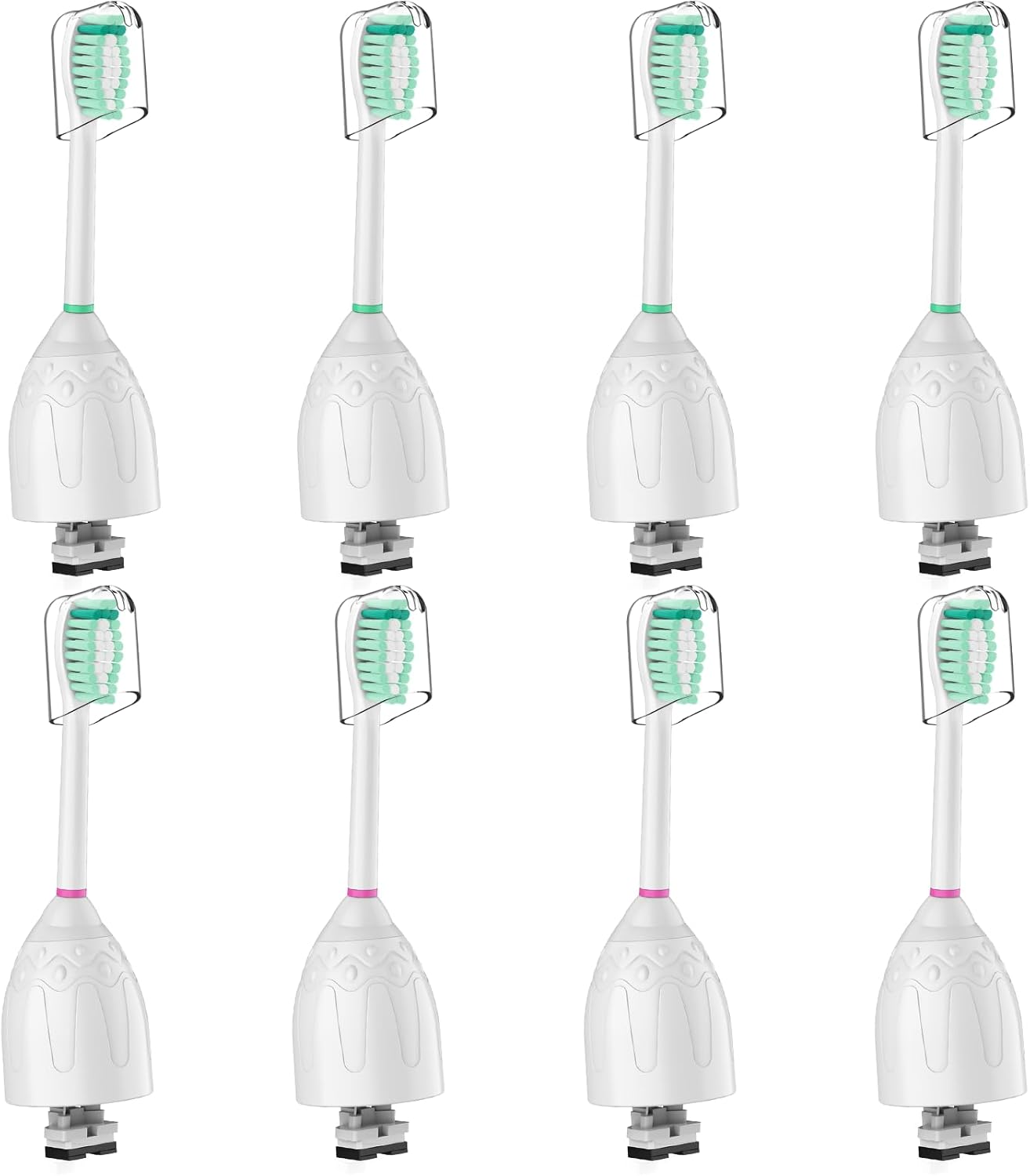 Toothbrush Heads for Philips Sonicare Replacement Brush Heads Medium Soft Dupont Bristles Electric Toothbrush Replacement Heads Fit E-Series Essence Xtreme Elite Advance and CleanCare, 8 Pack, White