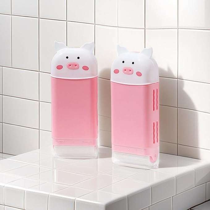 Piggy Shape Soap Dispenser Foam Maker for Bathroom Travel Portable Kids Friendly Household Cleaning Cute Design Soap Case for Bathroom