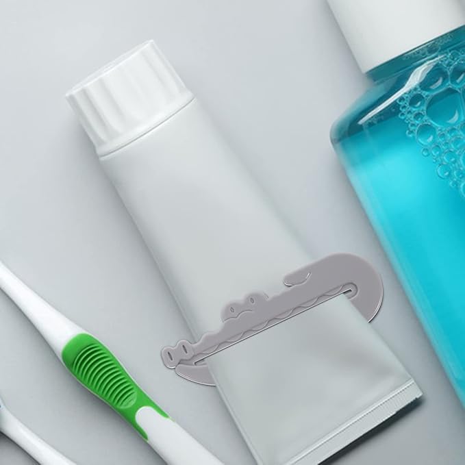 Healifty Toothpaste Squeezer Dispenser Stand 6 Pack Crocodile Shape Holders Non-Slip for Tube Cream Random Color