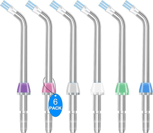 Replacement Tips Compatible with Waterpik Water Flosser and Other Oral Irrigators, Plaque Remove Bristles (6 Plaque Chaser Tips)