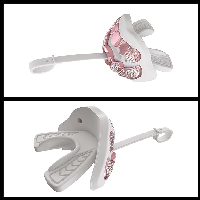 LeCool Football Mouth Guard with Connected Strap- 3D Beast Chrome Adult and Youth Mouth Guard-Mouth Piece for Sports for Maximum Air Flow and Teeth Protection