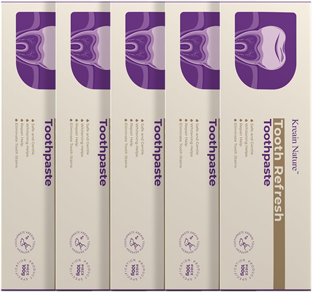 Whitening Toothpaste, Fresh Breath Formula, Natural Oral Care & Enamel Repair, Helps Remove Coffee, Tea & Wine Stains, Fresh Minty Gel, 3.5 Oz Tube, 5 Pack