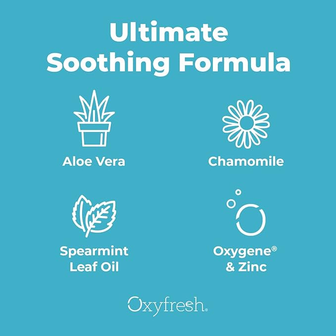 Oxyfresh Pro Relief Fluoride Free Dental Gel with Zinc and for Soothing Irritated Gums and Support Gum Health – Infused with Aloe Vera, Chamomile and Xylitol – Dentist Recommended - 4 oz