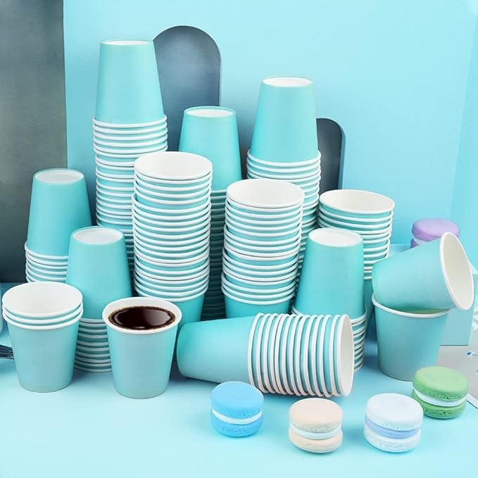 100 Pack 3oz Paper Cups, Paper Coffee Cups, Disposable Hot Cups for Water, Juice, Coffee or Tea, Ideal for Water Coolers, Party, Home and Office, 100 Pcs