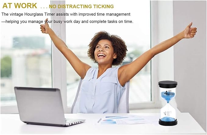 SuLiao Hourglass 4 Minute Sand Timer：Colorful Small Purple Sand Clock 4 Min, Plastic Hour Glass Sandglass for Kids, Games, Classroom, Kitchen, Decor