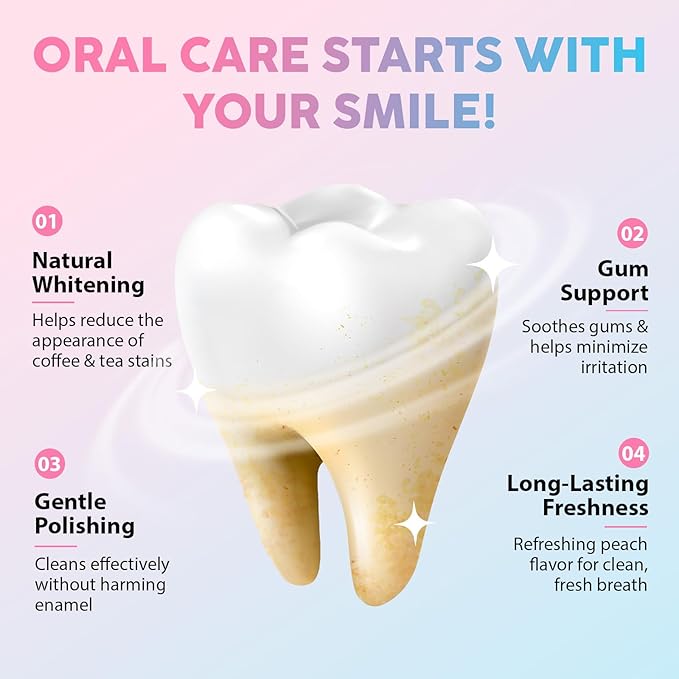 Niacinamide Whitening Toothpaste 100g - Niacinamides Toothpaste Stain Removal, Gentle on Sensitive Teeth & Gums, Fluoride-Free, Natural Enzymes, Dentist-Developed for Coffee & Tea Lovers