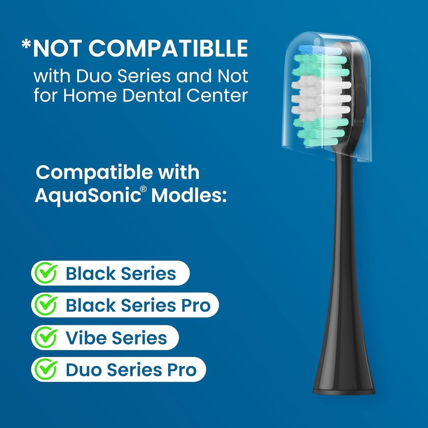 10 Pack Replacement Toothbrush Heads Compatible with AquaSonic Black Series, Vibe Series, Duo Series Pro,Elite, HDC Pro Electric Toothbrush, 5 Black 5 White