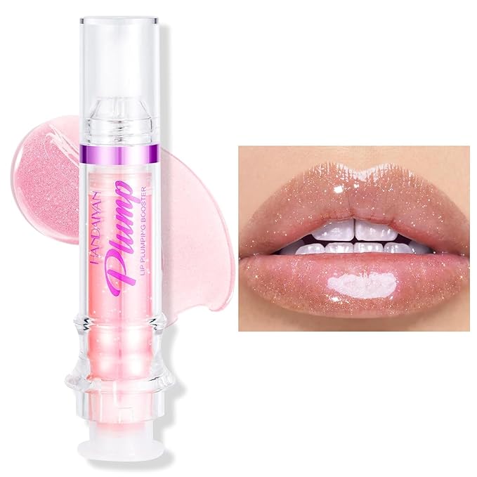 Plumping Lip Oil With Chili Extract - Fuller Lips Instantly! Ultra-Hydrating & Nourishing, Glossy Finish Lip Glow Oil, Lip Plumping Booster Plump, Smooth, and Define Your Lips Naturally (02 Baby Pink)