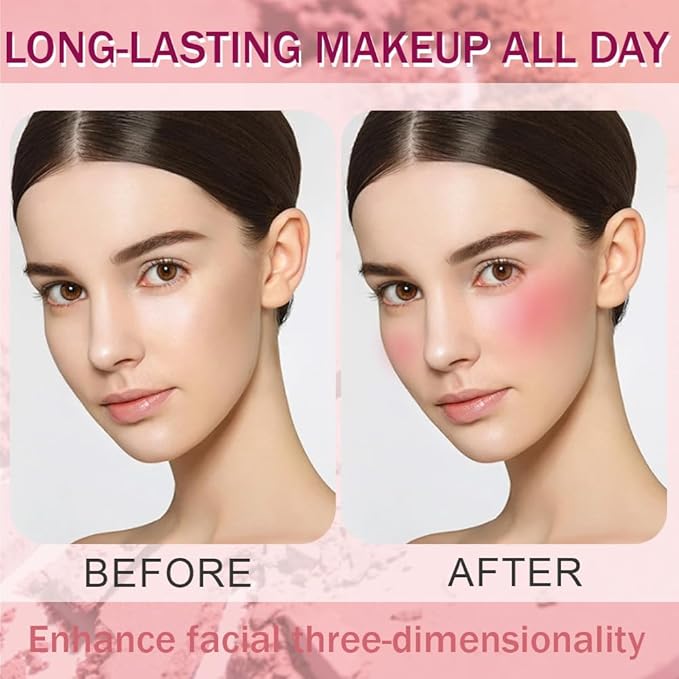 Matte Powder Blush for Cheeks – Long Lasting Natural Face Blusher Makeup, Lightweight Blendable Cheek Color for Women, Vegan & Cruelty-Free – #07 Coral Orange Red