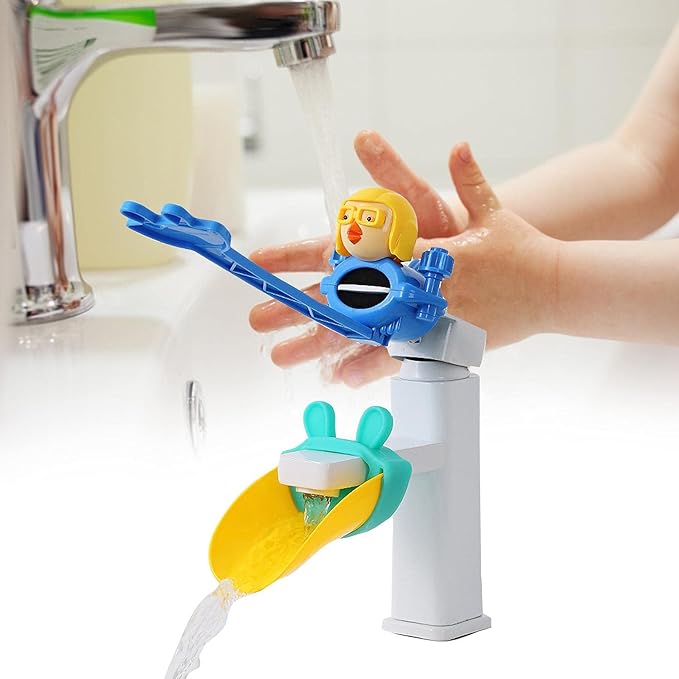 Naysku Cartoon Faucet Extender, Safety Faucet Extender for Children Toddler Kids Hand Washing Baby Kids Hand Wash Helper Bathroom Sink, Silicone Faucet Extender Extender