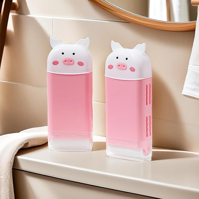 Piggy Shape Soap Dispenser Foam Maker for Bathroom Travel Portable Kids Friendly Household Cleaning Cute Design Soap Case for Bathroom