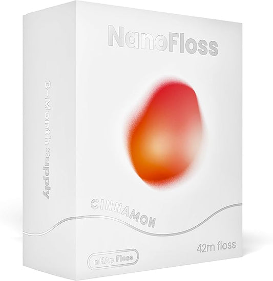 Something Nice NanoFloss Threader for Teeth, Vegan Dental Floss Thread, nHAP1000D Polyester Fiber Waxed with Nano Hydroxyapatite for Enamel Care Kid Friendly, Cinnamon Flavored, 42M