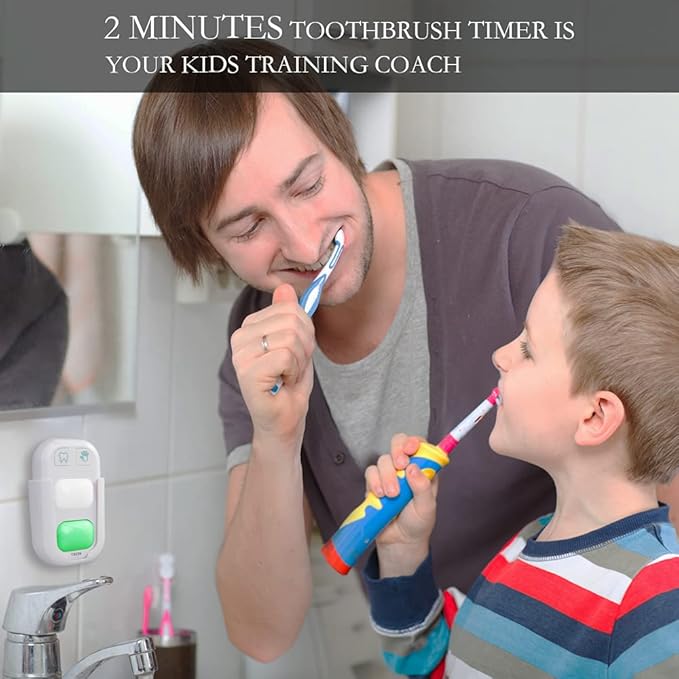 SOARING Wireless Battery Powered Timer for Kids - 2 Minutes Teeth Brush, 20 Seconds Hand Washing, Color Indicator Light Stick on Bathroom for Children Training Coach