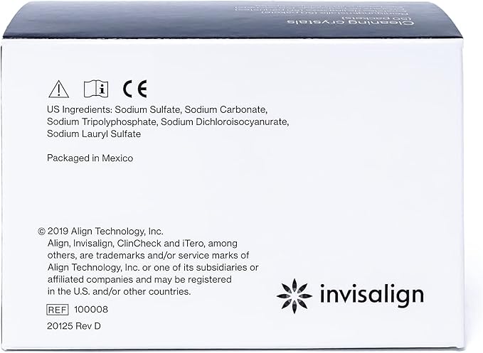 INVISALIGN Cleaning Crystals for Clear Aligners and Retainers with Tub, (50 Packets)