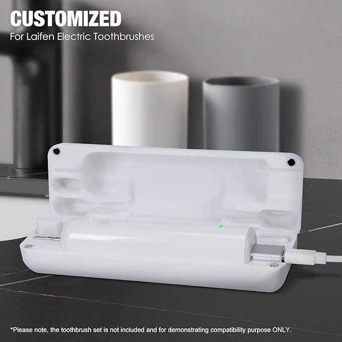 Type-C Rechargeable Toothbrush Travel Case Compatible with Laifen Wave Electric Toothbrush, Waterproof Magnetic Rechargeable Travel Powered Toothbrush Case Lightweight and Portable