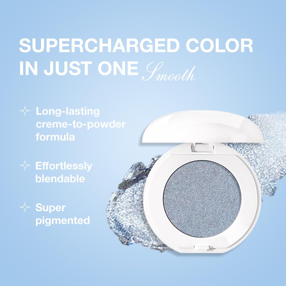 Single Cream Eyeshadow,Ice Blue Shimmer Eye shadow Pallette,Long Lasting Glitter Eyeshadow,Soft Shimmer Eye Makeup,Vegan & Cruelty-Free Mini Eye shadow for Brown Blue Green Eyes. 05#
