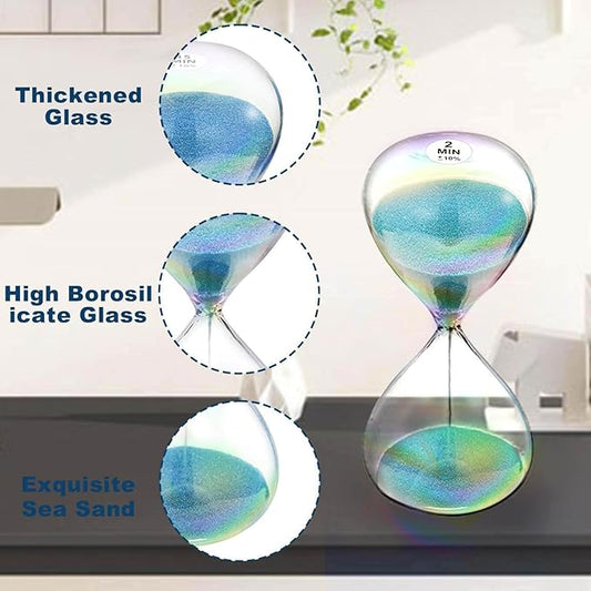 SuLiao Sand Timer 2 Minute Hourglass,Turquoise Sand Clock,Large Sand Watch 2 Min,Colorful Biloba Puff Minimalist Hour Glass Sandglass for Home,Desk,Office Decorative