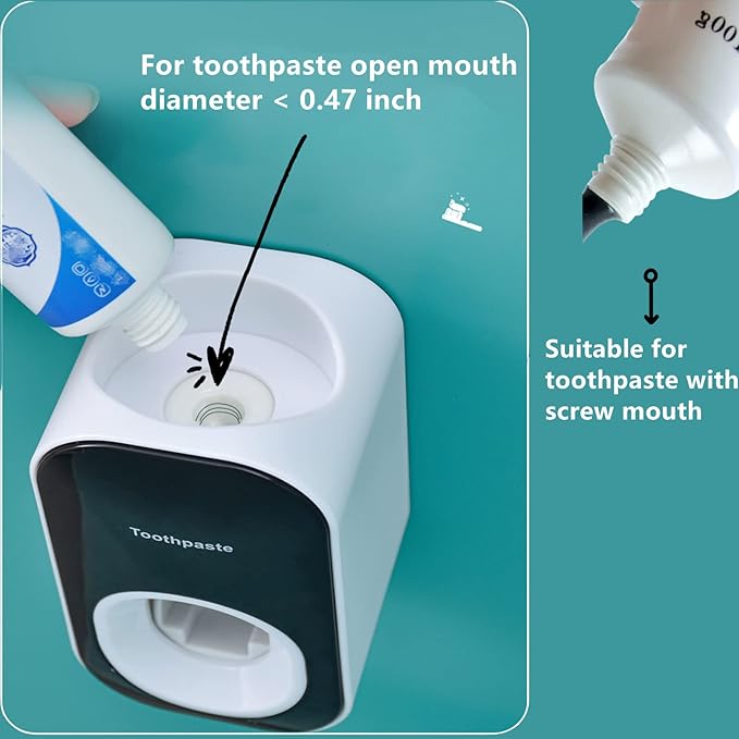 Automatic Toothpaste Dispenser Wall Mounted for Bathroom & Shower,Toothpaste Squeezer for Adults,Children & Family by Mr. Thumbs(1pc,Black)