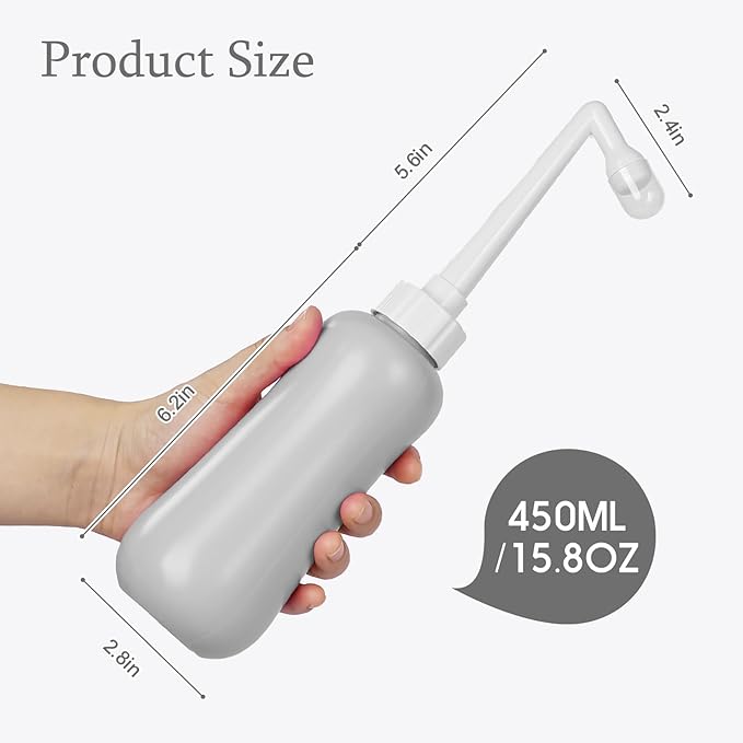 Portable Bidet Travel Large Capacity 450ml(15oz) Personal Toilet Handheld Gray