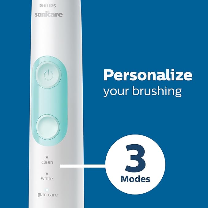Philips Sonicare Compact Flosser 1000, Purple, ProtectiveClean 5300 Rechargeable Electric Toothbrush and 2PK Compact Nozzle Bundle