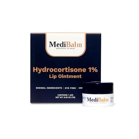 1% Hydrocortisone Lip Balm – Petrolatum-Free Relief for Chapped, Dry, or Irritated Lips due to Accutane, Isotretinoin associated Cheilitis, Weather Damage, and more - Unflavored