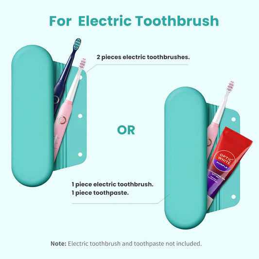 Silicone Electric Toothbrush Travel Case, Manual Toothbrush Travel Cover for Men and Women,Toothbrush Holder for Travel,Gym and More, Fits Most Manual and Electric Toothbrushes - Mint Green