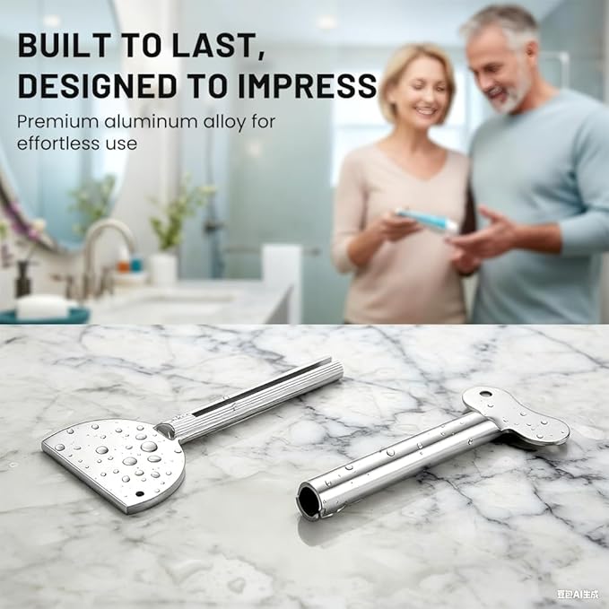 Toothpaste Squeezer, Metal Tube Squeezer Key Stainless Steel Toothpaste Roller Tube Wringer for Paint, Cream, Cosmetic and Hair Dye (C*2 PCS)