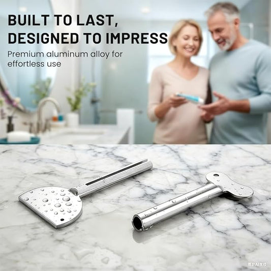Toothpaste Squeezer, Metal Tube Squeezer Key Stainless Steel Toothpaste Roller Tube Wringer for Paint, Cream, Cosmetic and Hair Dye (B*2 PCS)