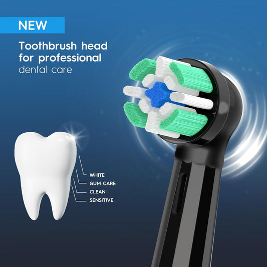 10 Pcs IO Replacement Heads Compatible with Oral B IO 2/3/4/5/6/7/8/9/10 Series Electric Toothbrush, Brush Heads Compatible with Oral B IO for Teeth Cleaning and Gum Protection (Black)