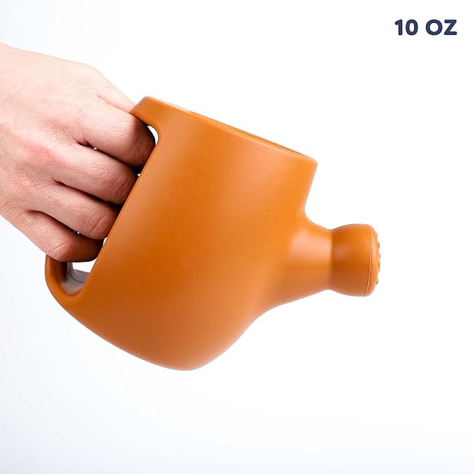 BLUE GINKGO Toddler Gardening Tools - Silicone Beach Toys, Garden Toys for Toddlers | Kids Shovel and Rake Set, Watering Can, Sand Molds | Outdoor Baby Gardening Set (Terracotta)