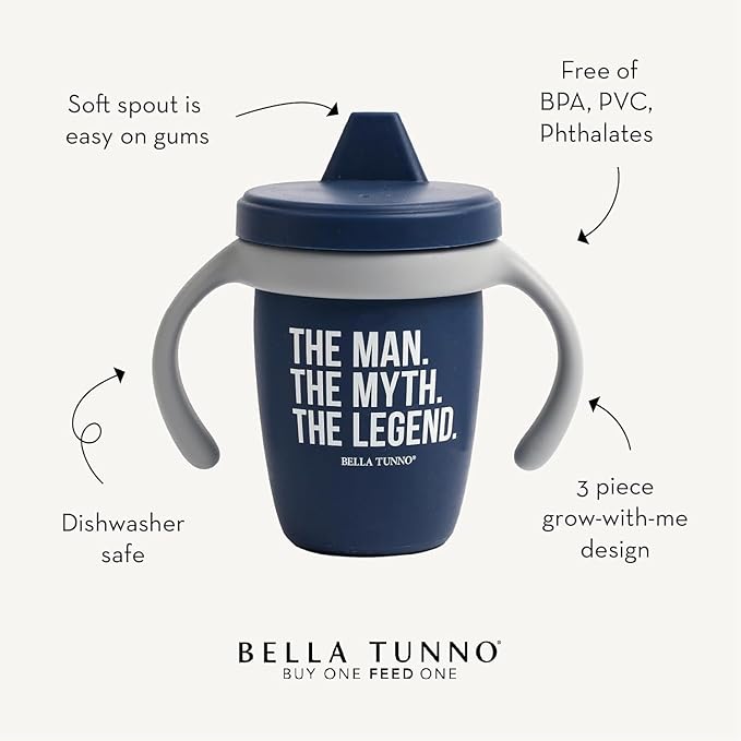 Bella Tunno Sippy Cup, Silicone Training Cup with Transition Handles for Infants, Toddlers & Kids, Babies 6-12 Months & Toddlers 1-3 Years, Boys & Girls, Little Lady, 8 oz