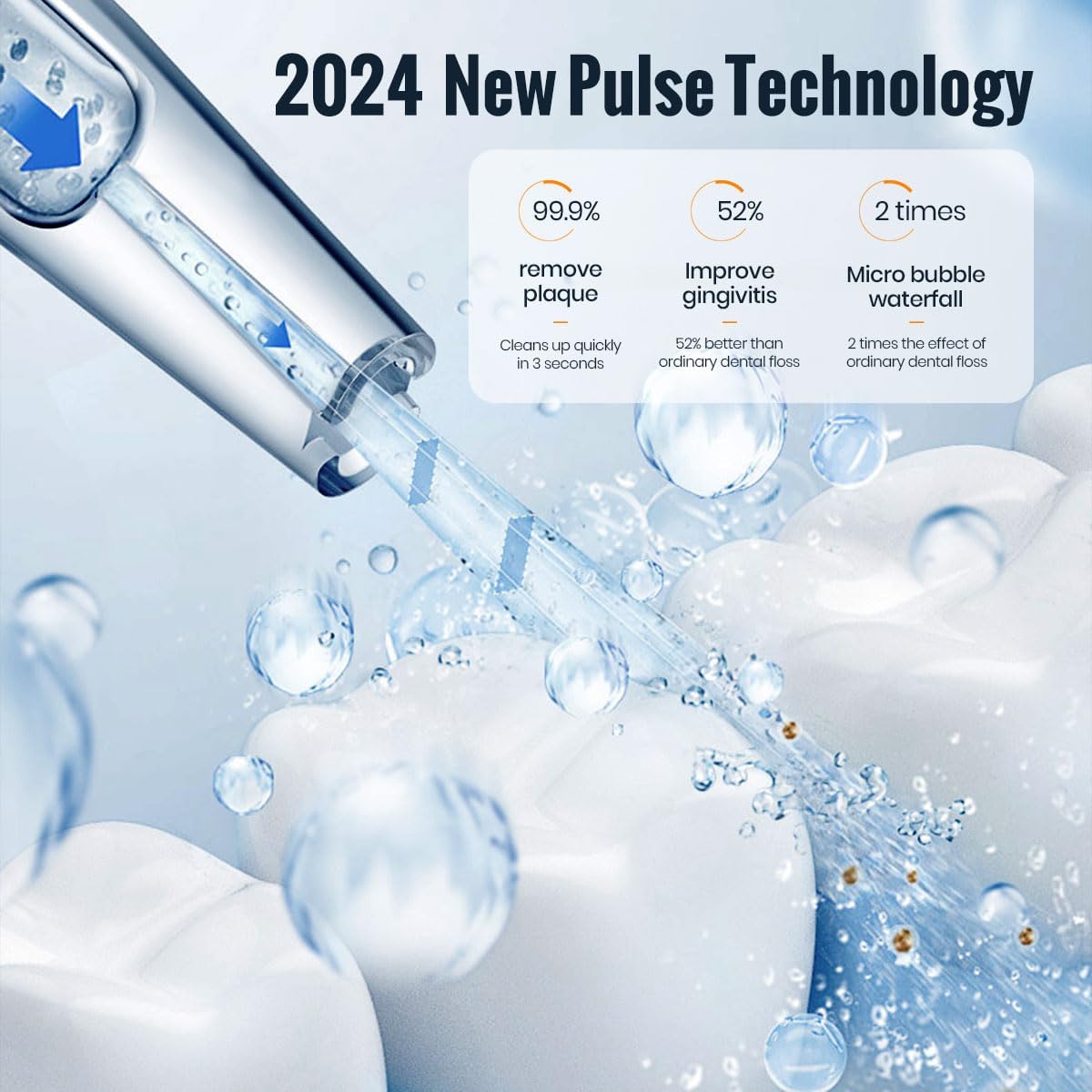 Water Flosser, Mornwell Water Flossers for Teeth - 330ML Tank USB Rechargeable Dental Flosser, IPX7 Waterproof 3 Modes & 4 Jet Tips Portable Dental Oral Irrigator,Professional Water Flosser