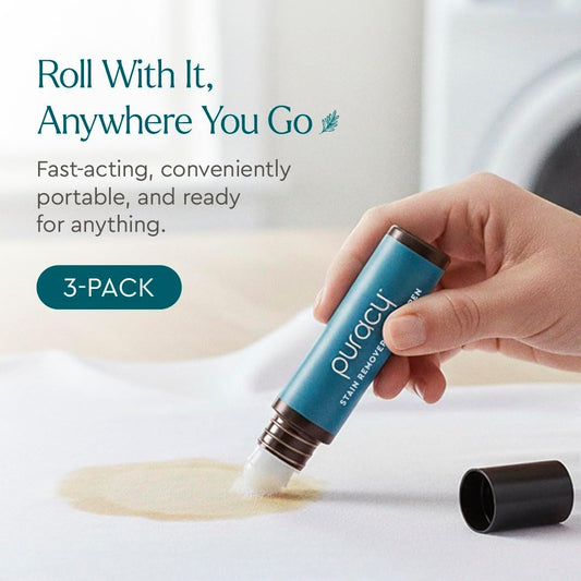 Puracy Stain Remover Pen, Natural Based Travel and Laundry Stain Cleaner for Clothes, Baby Essentials, Kids Stains, Oil and Fabric Spot Cleaner, Unscented (Stain Remover Pen, 0.33 oz, 3 pack)