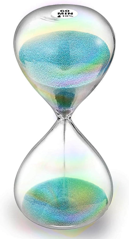 SuLiao Hourglass Sand Timer 60 Minutes,Turquoise Sand Clock 60 Min,Sand Watch 1 Hour,Large Hour Glass Sandglass,reloj de Arena 60 minuto for Home,Desk,Office Decor