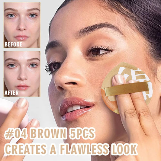 Makeup Sponge for Foundation Concealer and Powder,Latex Free Blender Sponge for Natural and Easy Makeup Soft Long Lasting Beginner-friendly,Travel Size Beauty Makeup Tools (Brown XL 5 Pcs)