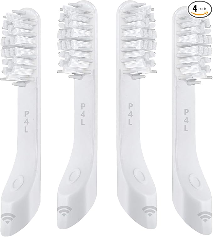 4-Pack White Toothbursh Replacement Head Compatible with Quip Styled Electric Brush Refill Brush Head Soft