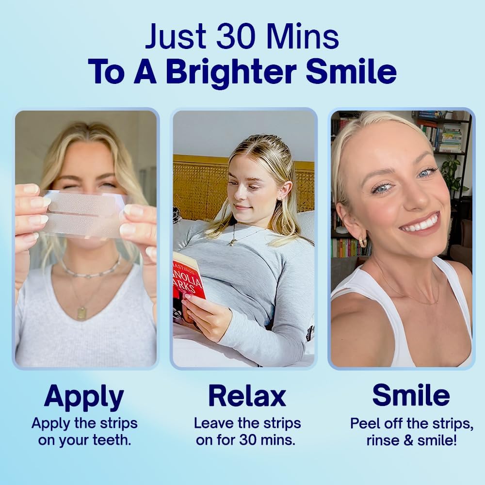 MySweetSmile Pap Teeth Whitening Strips - Enamel-Safe, Sensitivity-Free Formula - 42 Peroxide-Free Whitening Strips - Dentist-Approved - IndyBest Award-Winning Brand - 21 Treatments - Mint Flavour