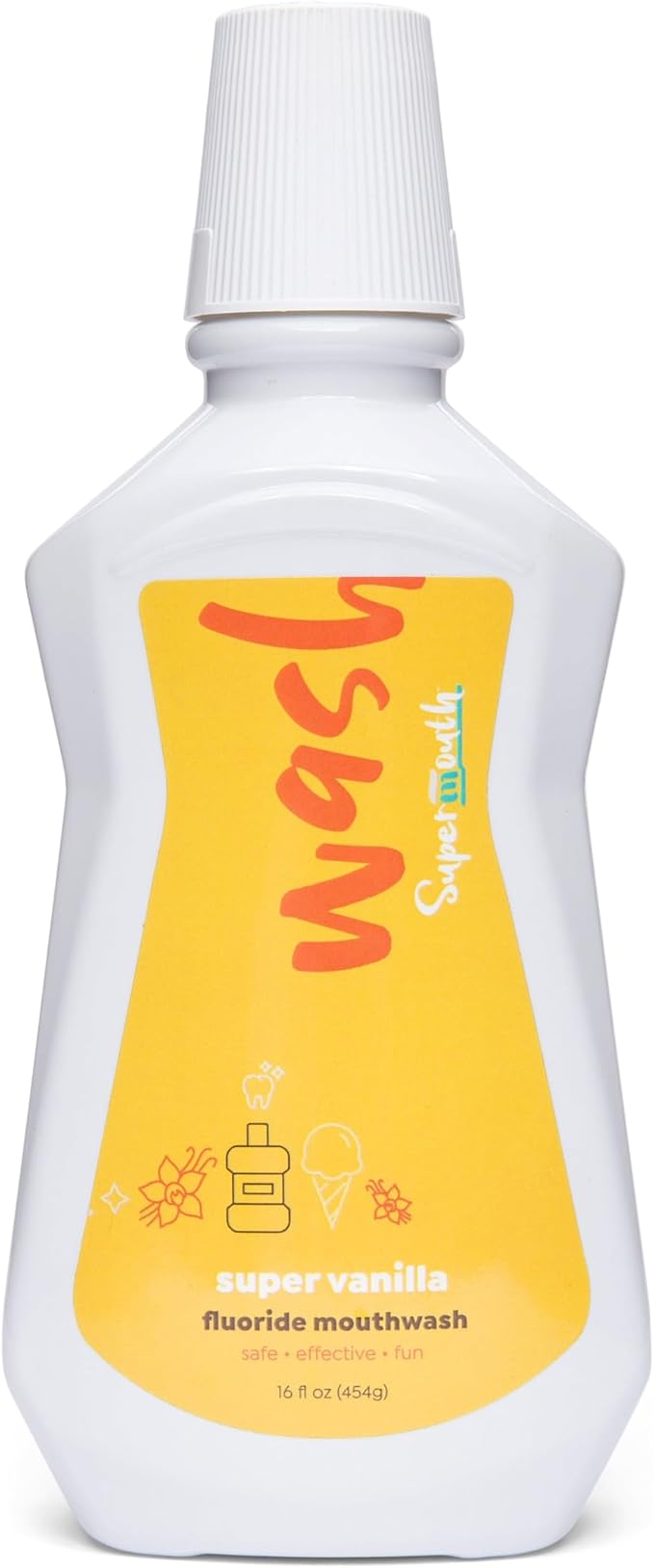 SuperMouth® Fluoride Mouthwash – Fluoride + Nano-Hydroxyapatite, Vitamins D3 & K2, Prebiotics, Alkaline pH 8.5, Alcohol-Free, Strengthens Enamel, Freshens Breath, Safe Clean Ingredients, Tasty Flavors