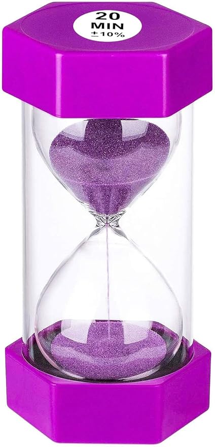SuLiao 20 Minute Sand Timer Hourglass, Unbreakable Pink Watch 2 Minuto, Small Clock One Minute, Plastic Hour Glass for Kids, Games, Classroom, Kitchen, Decor